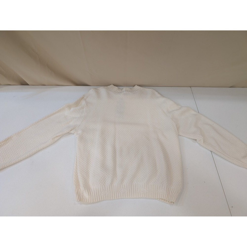 GRACE XL Cream Textured Knit Sweater Floral Embroidery Long Sleeve Pullover - Picture 4 of 4